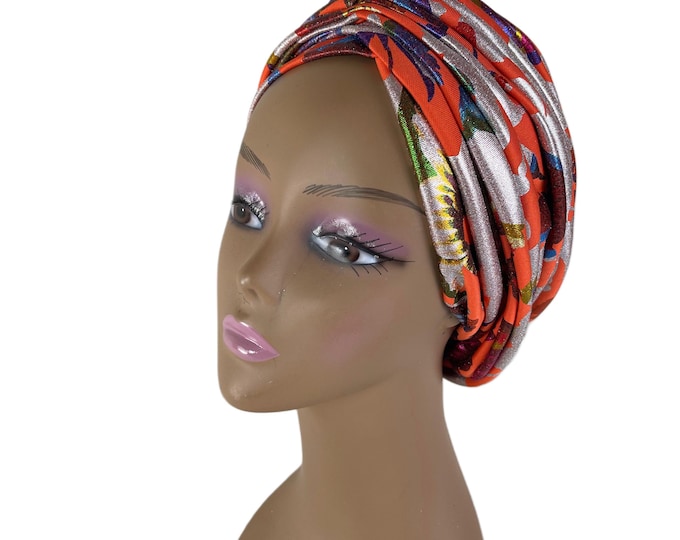 Floral Turban Head Wrap | Soft Stretch Chemo Cover/Hats For Women/Lara