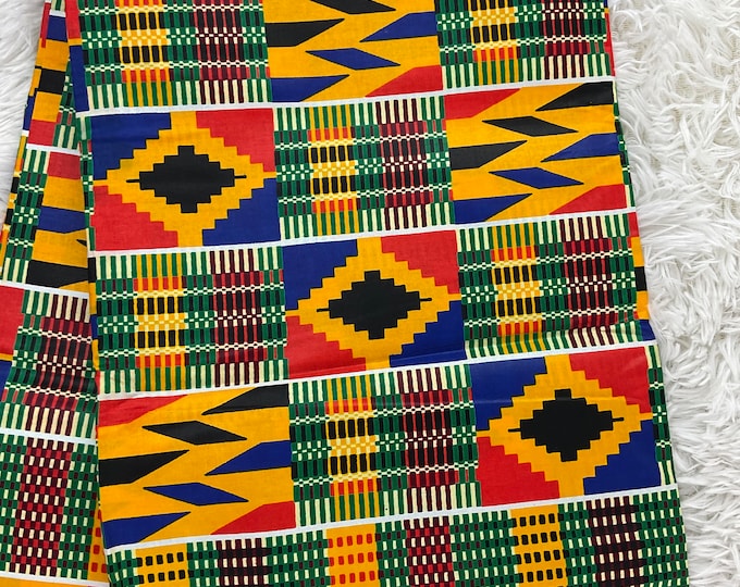 African Fabric/African prints/ Ankara fabric/ African fabric per yard/ African fabric for crafts/ African fabri/FG55/Yellow Ankara/Wax Print