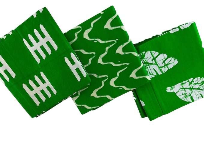 Green and White African Ankara Fabrics/Ankara Print By The Yard/MK891
