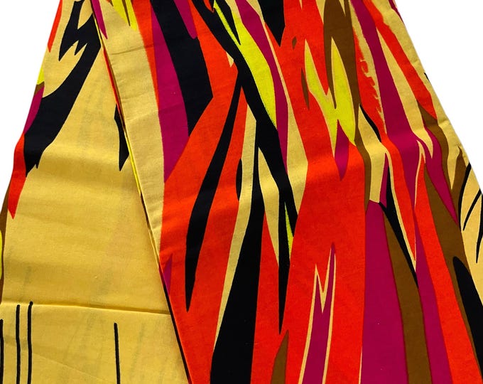 Yellow Orange African Fabric/Ankara Fabric By The Yard/Cotton/MK411