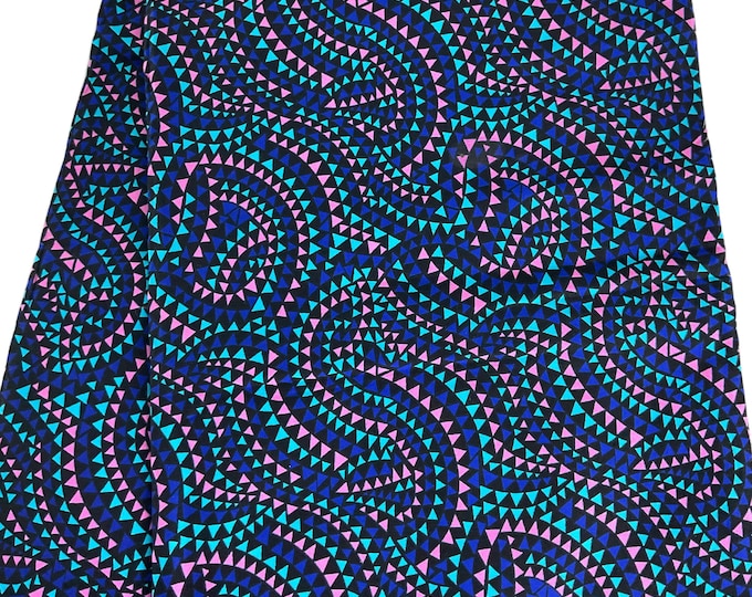 Blue Pink African Print Fabric/Ankara 6 Yards/By The Yard/Quilting Fabrics/MK585Y