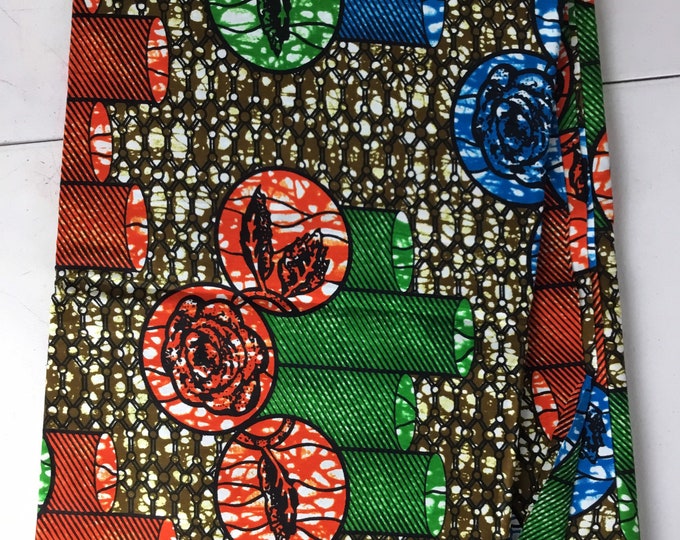 African fabric 6 yards/Ankara fabric by the yards/ African headwrap/ African fabric for craft/ African clothing/ MK155