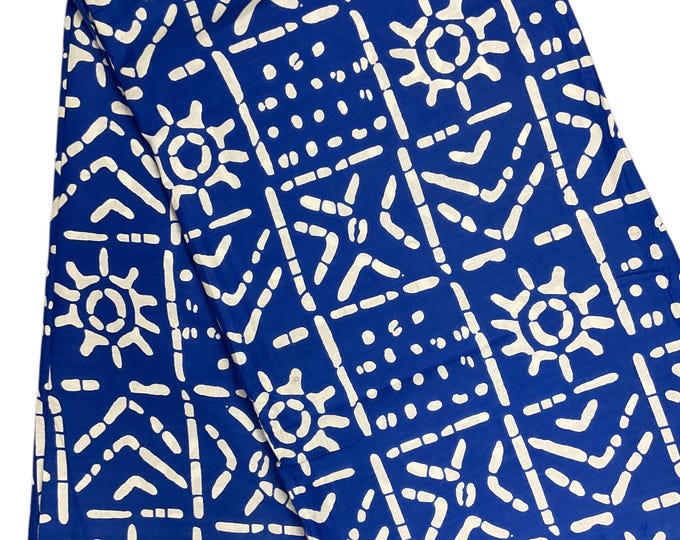 Royal Blue White African Fabric/African Cotton Print/Tribal Print/Ankara Fabric