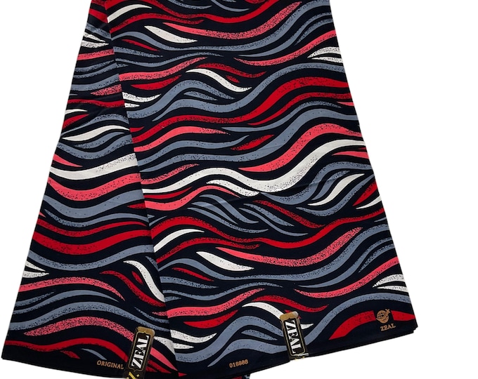African Fabric/African prints/ Ankara-Red,Black and White fabric/ African fabric per yard/ African fabric for crafts/ African Print Fa/DK22a