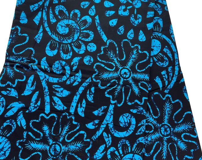 Black Blue African Print Fabric/Ankara 6 Yards/cotton Print For quilts/Wax Print By The Yard/