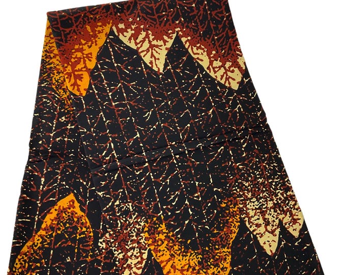 African Fabric/African Print Fabric/Ankara -Brown and Cream Fabric/African/ Fabric/ Cotton Fabric/African Dress/African Print/Kente Fa/MK508