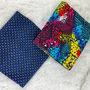 Blue and Yellow African Fabric/African prints/ Ankara fabric/ African fabric by the yard/ Wax prints/ African fabric for apparel/MK433g