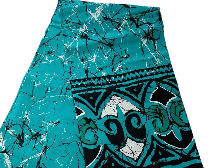African Fabric/African Print Fabric/Ankara-Teal and Black Fabric/MK464/Fabric/ Fabric Bundles/African Clothing/ African Wax Print/African
