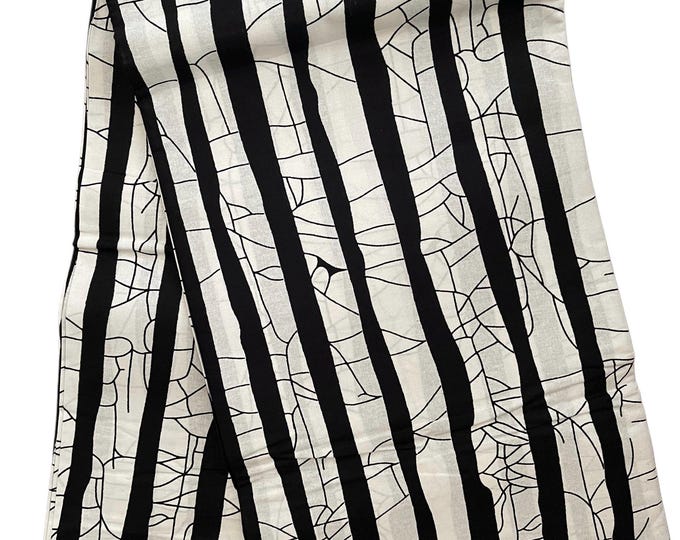 African Fabric/African Print Fabric/ Ankara -White and Black Fabric/Wax Print/MK760/African Clothing/Fabric Bundle/By The Yard/Ethnic Print/