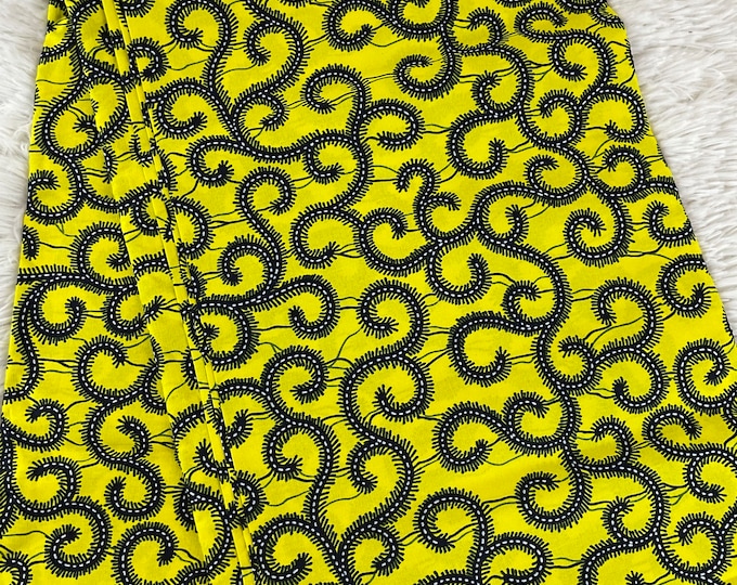 African Fabric/African prints/ Ankara fabric/ African fabric by the yard/ Wax prints/ African fabric for apparels/Yellow African Fabric/BT2