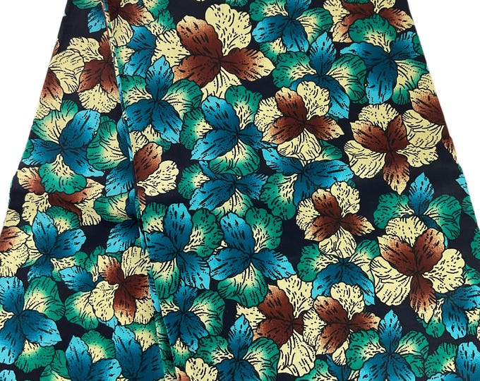 Blue Brown African Print Fabric/Ankara Fabric Wholesale/Fabric Per Yard/African Clothing/African Print/Cotton Fabric For Quilting//MK591/