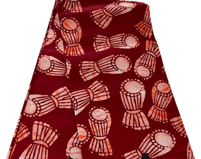 African Fabric/African Print Fabric/Ankara-Wine and White Color/ African fabric per yard/ African fabric for crafts/ African Dress/MK151/Af