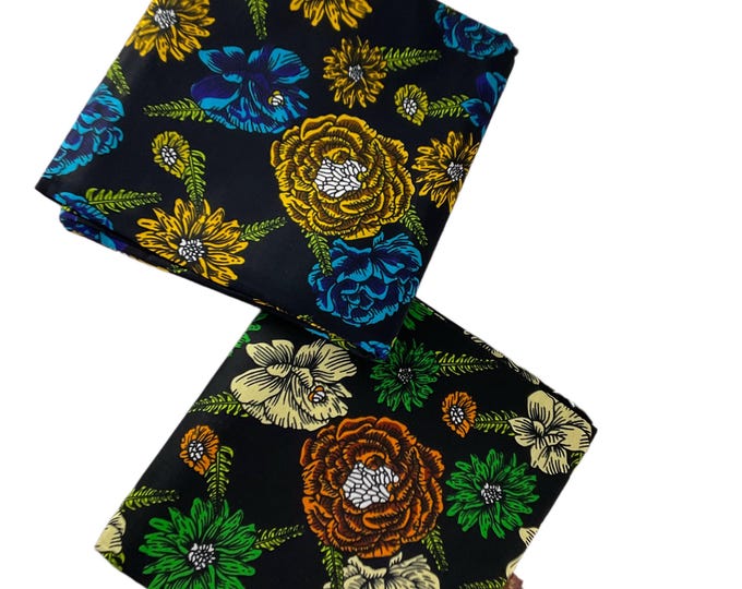 Green Blue African Print Fabric/Ankara 6 Yards/By The Yards/Cotton Fabric For Quilting/MK141/