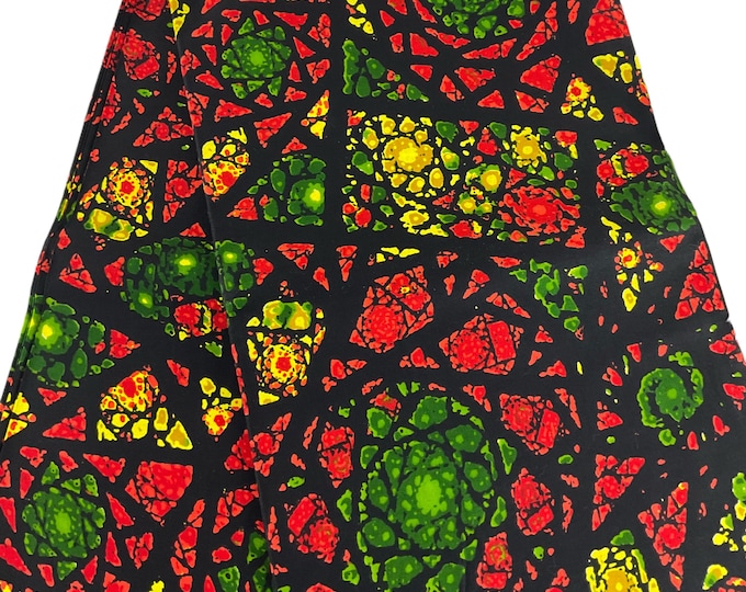 Black Red Green Ankara African Fabric/Cotton By The Yard/African Clothing/MD01/
