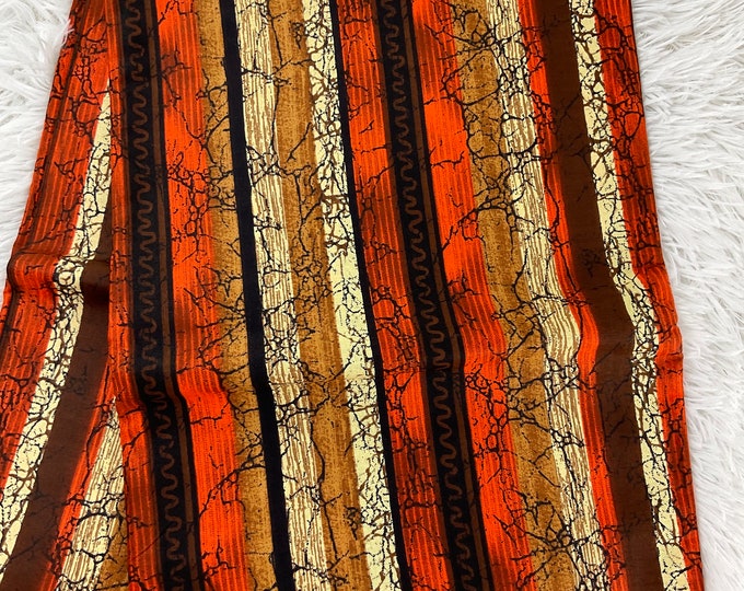 Orange Brown African Print Fabric/Ankara 6 Yards/By The Yard/Quilting Fabric/MK168