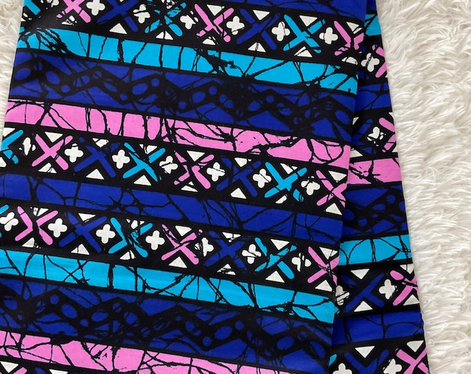 African Fabric/Ankara-Pink,Turquoise Floral Design/YARD OR WHOLESALE/ African Dress/African Clothing/African Print/Cotton Fabric/FG38