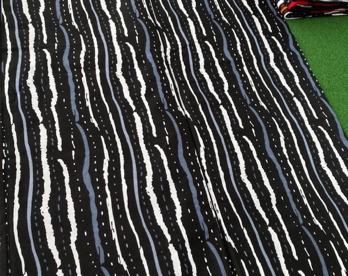 African Fabric/African prints/ Ankara fabric/ African fabric per yard/ African print fabric/ African fabri/DK28/Black,Grey and White Fabric