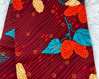 Tela africana/Estampados africanos/Tela Ankara naranja y azul/Tela africana cortada a medida/Estampados de cera/Tela africana para prendas de vestir/Tela africana