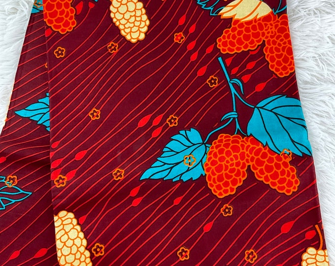 African Fabric/African prints/ Ankara-Orange and Blue fabric/ African fabric by the yard/ Wax prints/ African fabric for apparels/ African