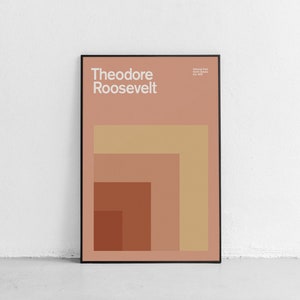 Theodore Roosevelt National Park Mid-Century Travel Poster, Abstract Travel Poster, National Park Poster, Minimalist Print, North Dakota Art