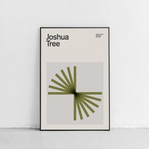 Joshua Tree National Park Mid-Century Travel Poster, Abstract Travel Poster, National Park Poster, Minimalist Art Print, California poster