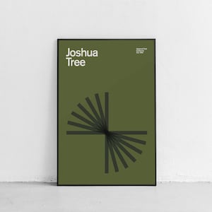 Joshua Tree National Park Mid-Century Travel Poster, Abstract Travel Poster, National Park Poster, Minimalist Art Print, California poster