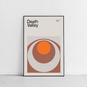 Death Valley National Park Mid-Century Travel Poster, Abstract Travel Poster, National Park Poster, Minimalist Art Print, California poster