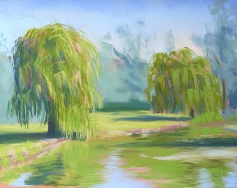 Pastel original - Saules pleureurs