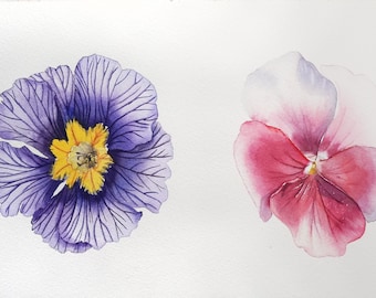 Original watercolor - Flowers