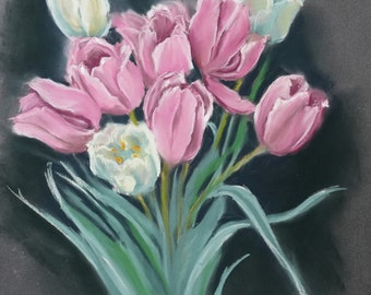 Pastel original - Tulipes
