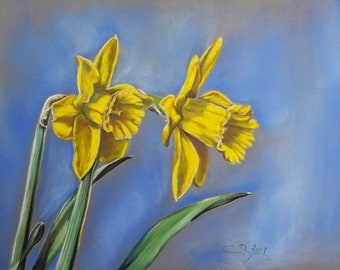 Pastel original - Jonquilles