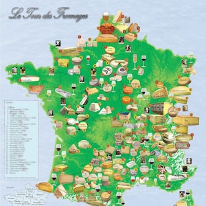 Cartel de vino de queso de Francia, arte de pared de queso, comedor, restaurante, decoración de cocina