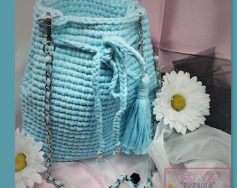 Baby Blue Drawstring Bucket Bag