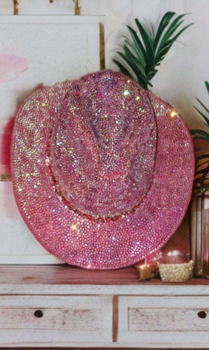 Rose Red Cowgirl Hat With AB Crystals - Etsy