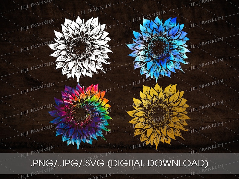 Download Colorful Sunflower Svg/ Tie Dye Sunflower Art/ Vintage | Etsy