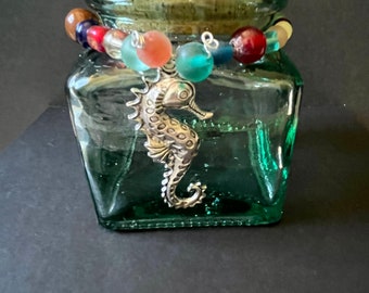 Seahorse Repurposed Glass Container from My "Under the Sea" Collection