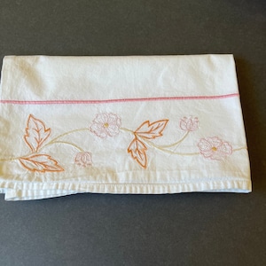 Embroidered Pillowcase - Standard Size - Vintage