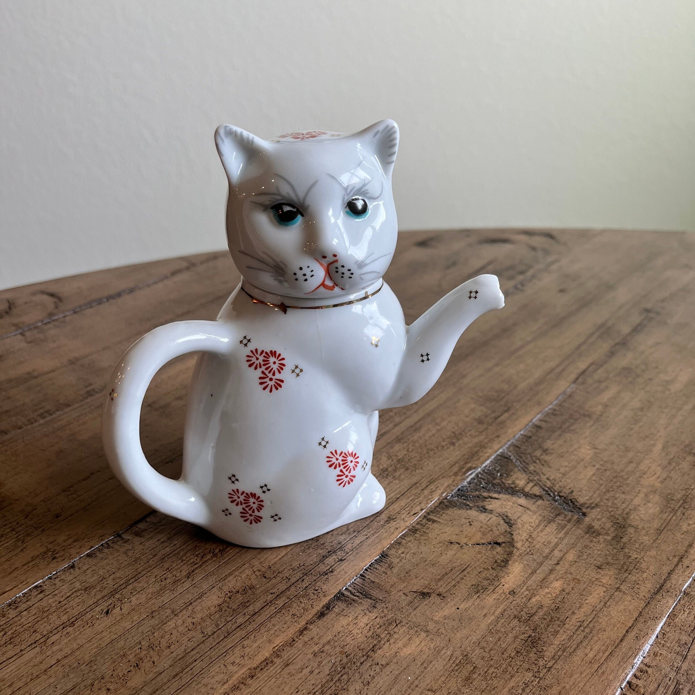 Vintage Cat Teapot - Etsy