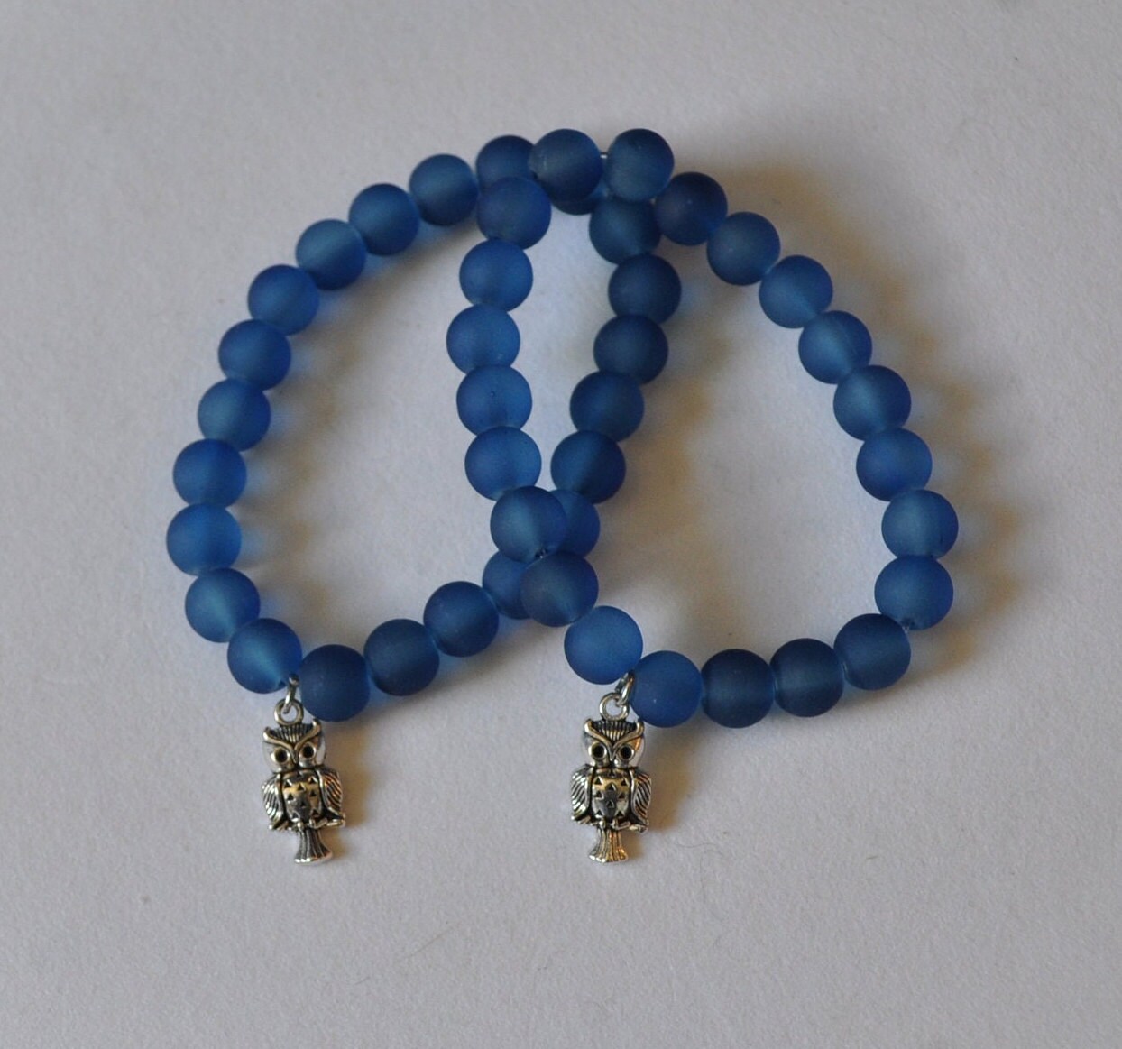 Owl Beaded Stretch Bracelet In "In the Forest" Collection