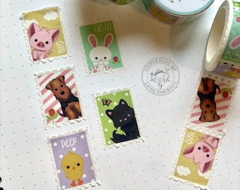 Little Critters Stamp Washi Tape, Cute Washi Tape, Bujo Washi Tape, Planner Washi Tape, Bullet Journaling Washi Tape, Kawaii Washi Tape,
