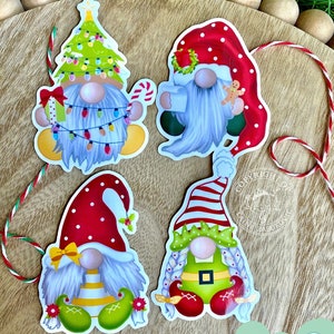 Christmas Gnomes Vinyl Sticker Pack, Gnome Sticker, Kawaii Vinyl Sticker, Die Cut Vinyl Sticker, Gnome Stickers, Holiday Cute Laptop Decal
