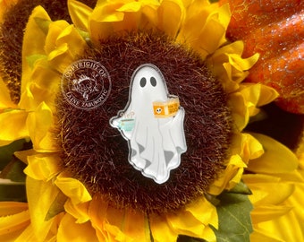 Was ist der Teegeist Pin — Acryl Pin, Lesegeist Pin, Abzeichen Pin für Hüte, Pin Zubehör, Halloween Geschenke, Niedlicher Pin