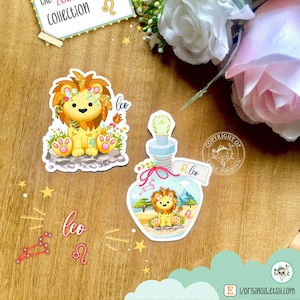 Leo Zodiac Sign Sticker, Leo Vinyl Sticker, Zodiac Symbol Astrology Sticker, Kawaii Lion Sticker, Leo Laptop Decal, Leo Zodiac Art, Zodiac