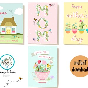 Printable Mothers Day Greeting Card, Mothers Day Note, Instant Download ...