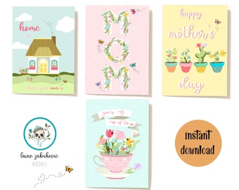 Printable Mother's Day Card, Mother's Day Greeting Card, Mothers Day ...