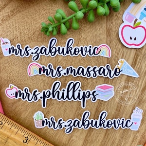 Personalized Teacher Name Sticker, Teacher Name Sticker, Laptop Decal, Custom Teacher Gift, Gifts for Teacher, Personalized Teacher Gifts