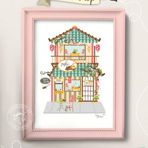 Mulberry Sakura Sushi Art Print, Japanese Food Restaurant Art,Asian Kitchen Wall Art, Kawaii Sushi Art Print,Ramen Shop,Japanese Cuisine Art