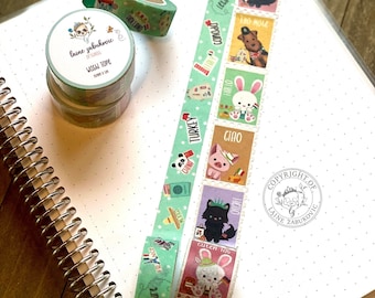 Around the World Washi Tape Set, Travel Stamp WashiTape, Bujo Washi Tape , Planner Washi Tape, Bullet Journaling Tape, Kawaii Washi Tape Set