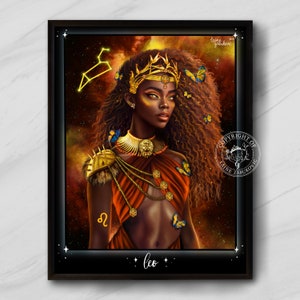 Leo Art Print — Portrait, Zodiac Collection, Zodiac Art Print, Astrology Art Print, Wall Art, Unframed, Gift for Friend,Zodiac Gift, Leo Art