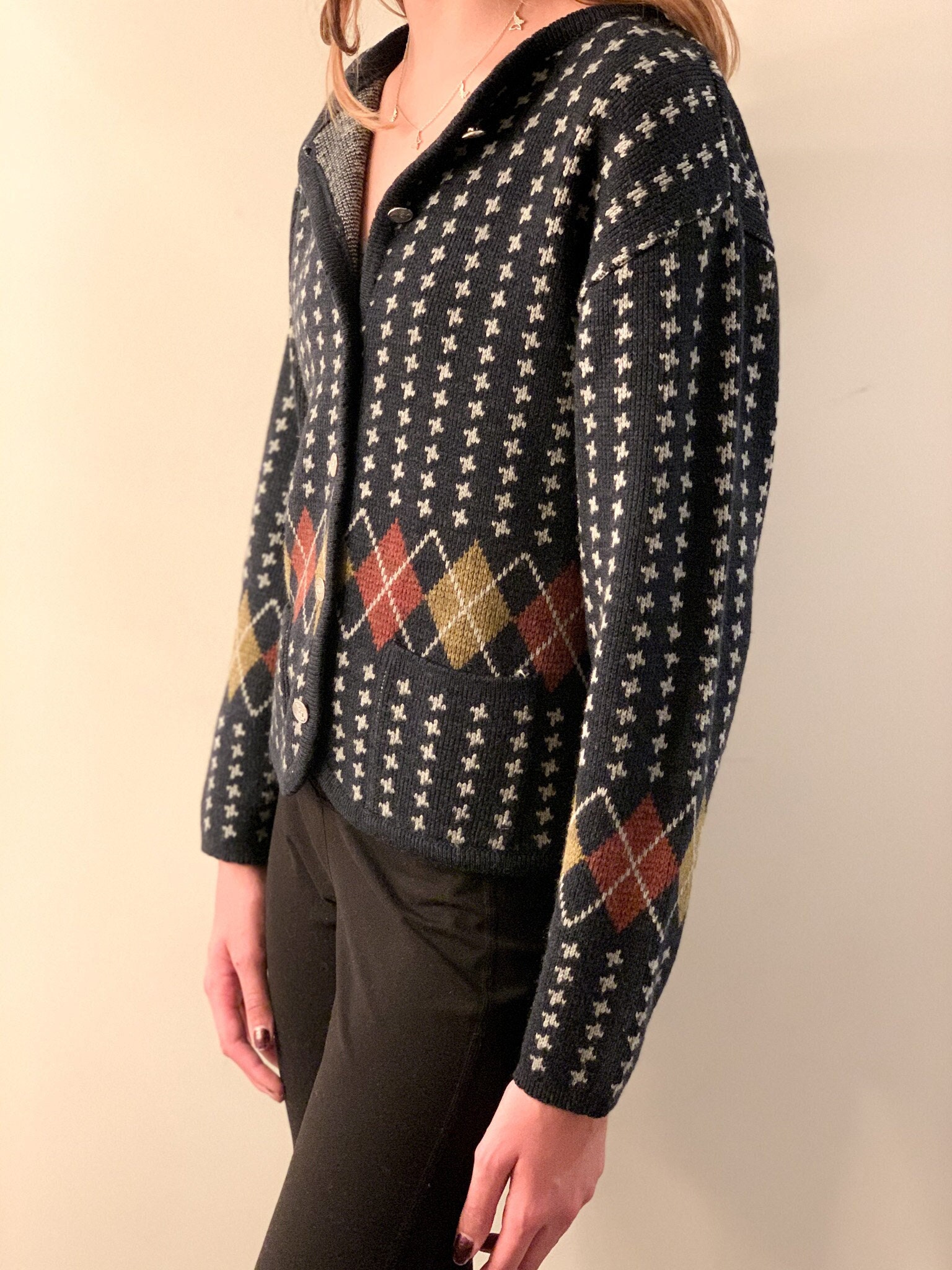 Argyle Button Up - Etsy
